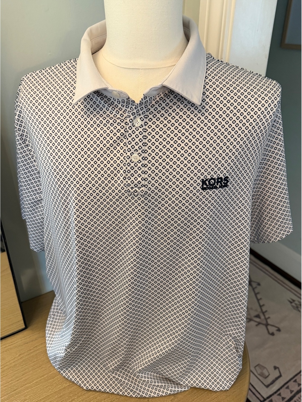 Michael Kors Men's XXL Polo Shirt with Geometric Pattern